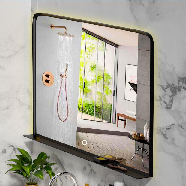 framed bathroom mirror