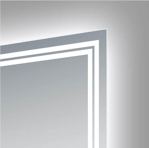 anti fog rectangular illuminated bathroom mirror