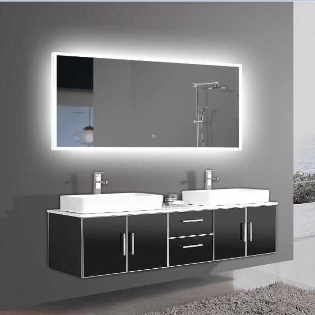 lighted bathroom mirror