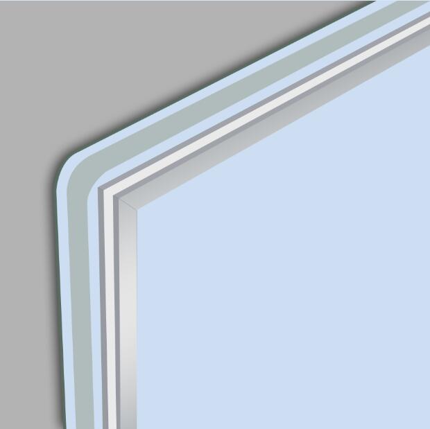 rectangular illuminated mirror
