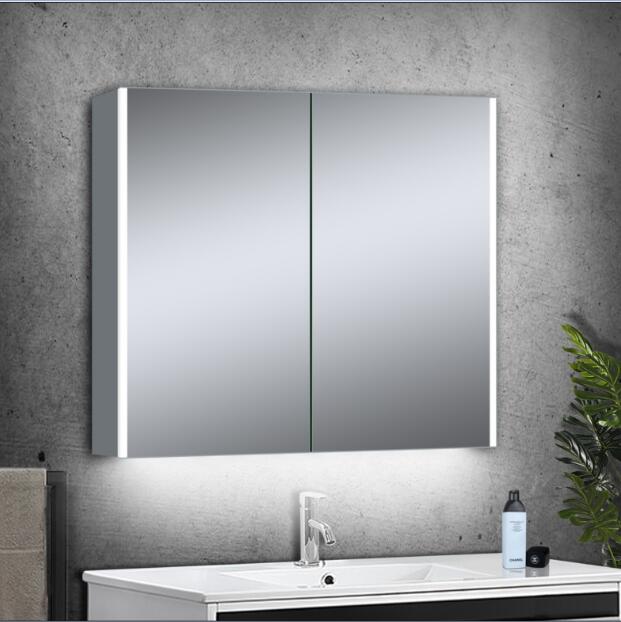 double door mirror cabinet with led