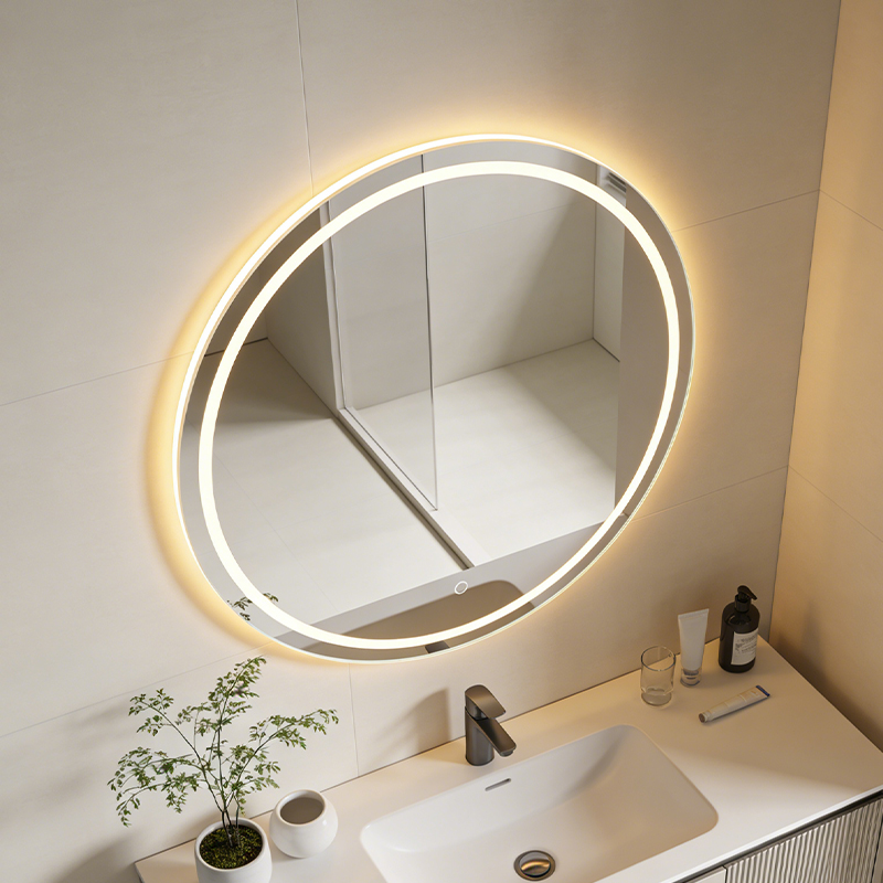 oval led mirror