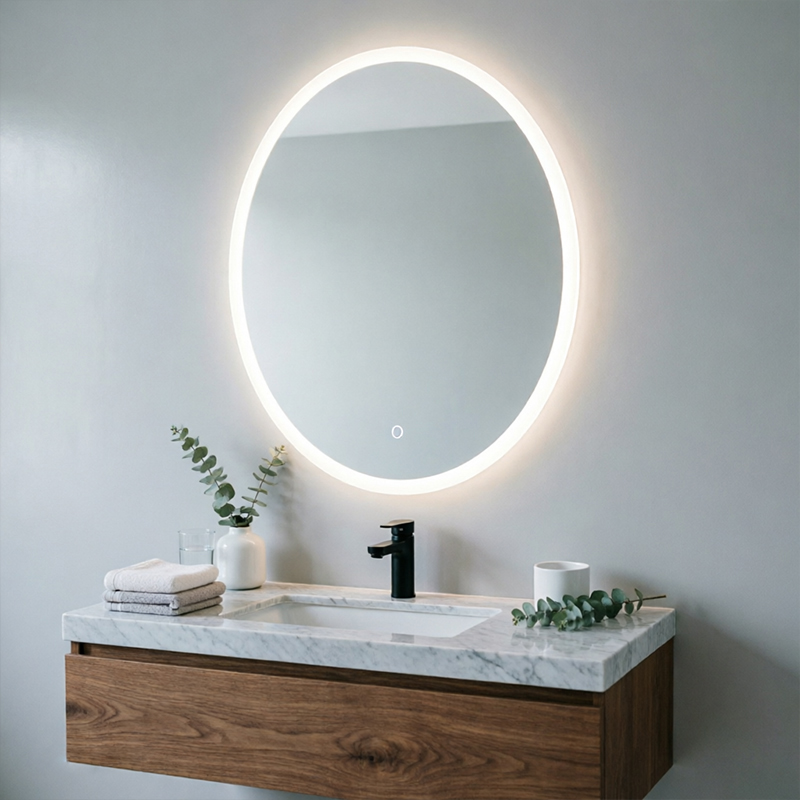 gold led bathroom mirror
