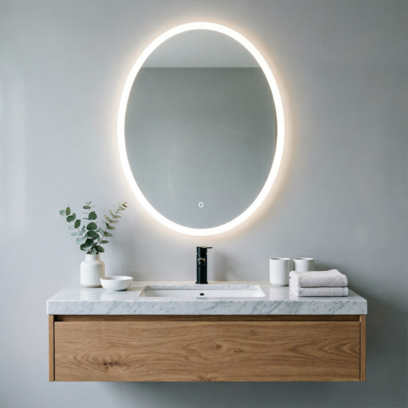 gold led bathroom mirror
