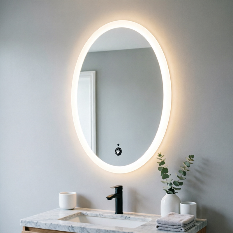 white led bathroom mirror