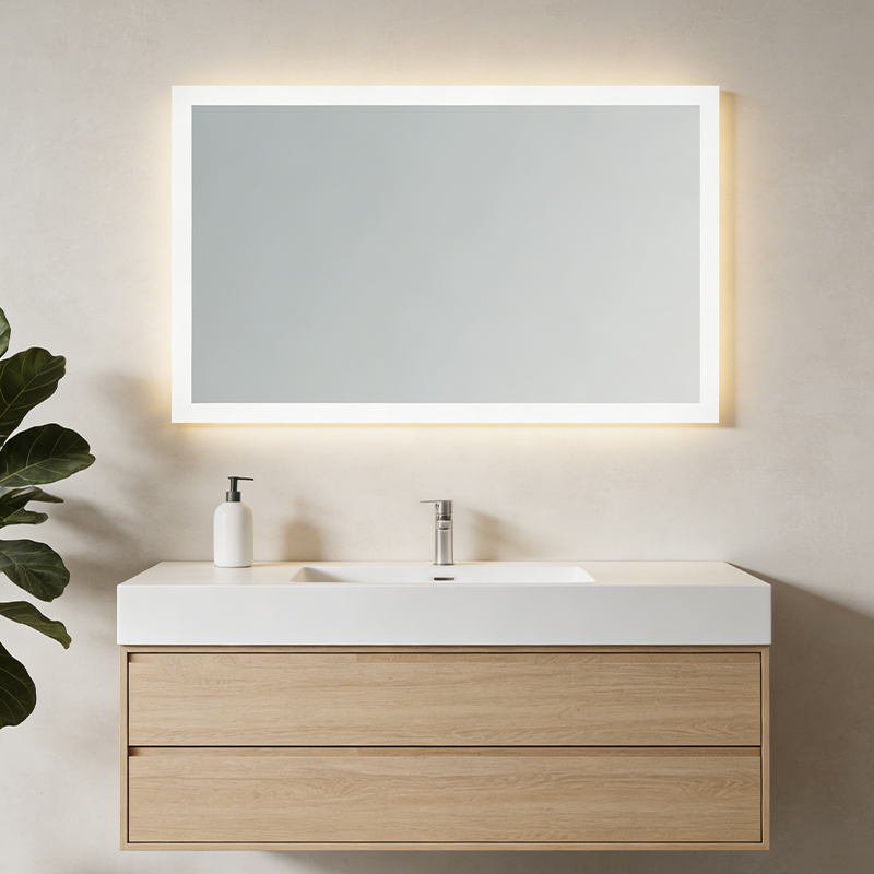 white vanity mirror with led lights