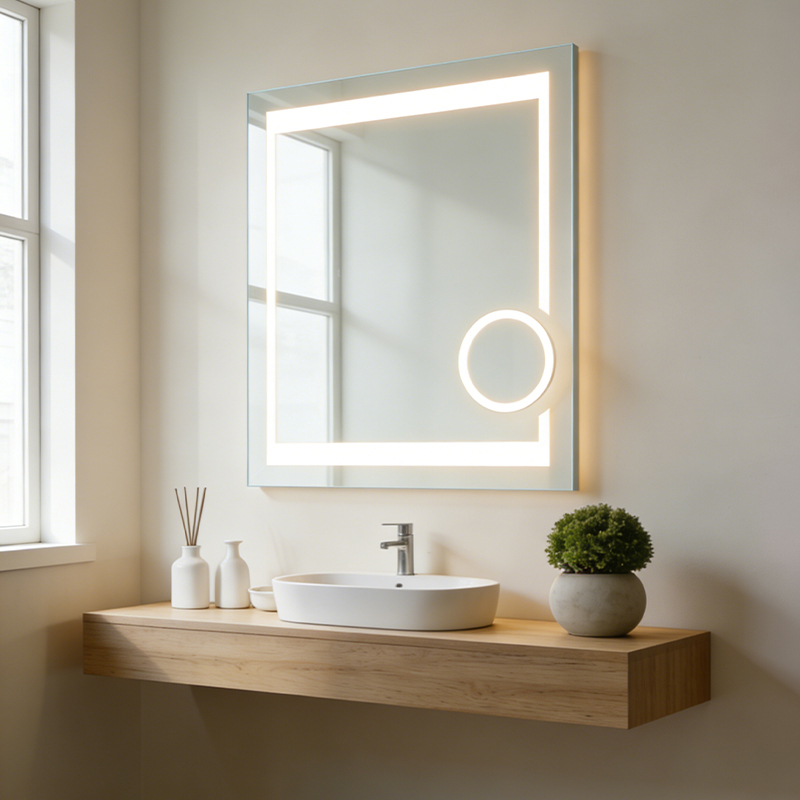 bathroom mirror with aluminium frame