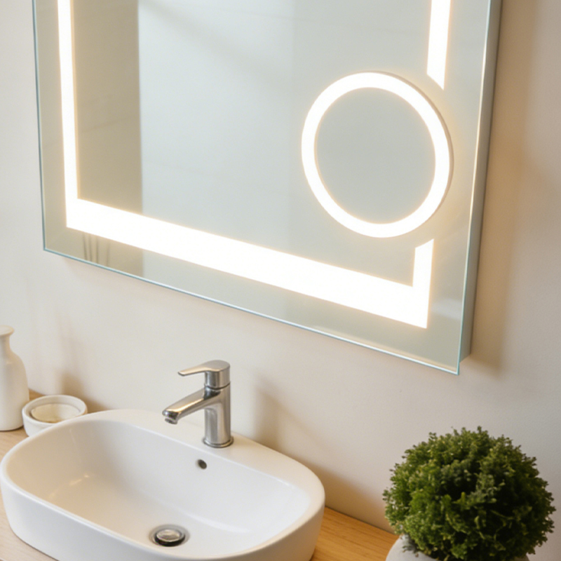 bathroom mirror with aluminium frame