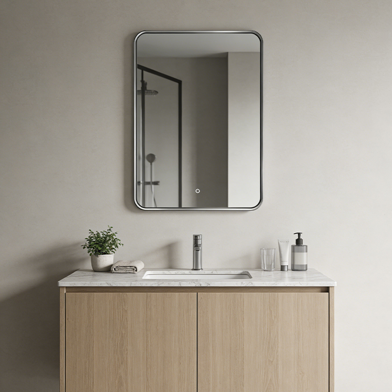 frameless illuminated mirror