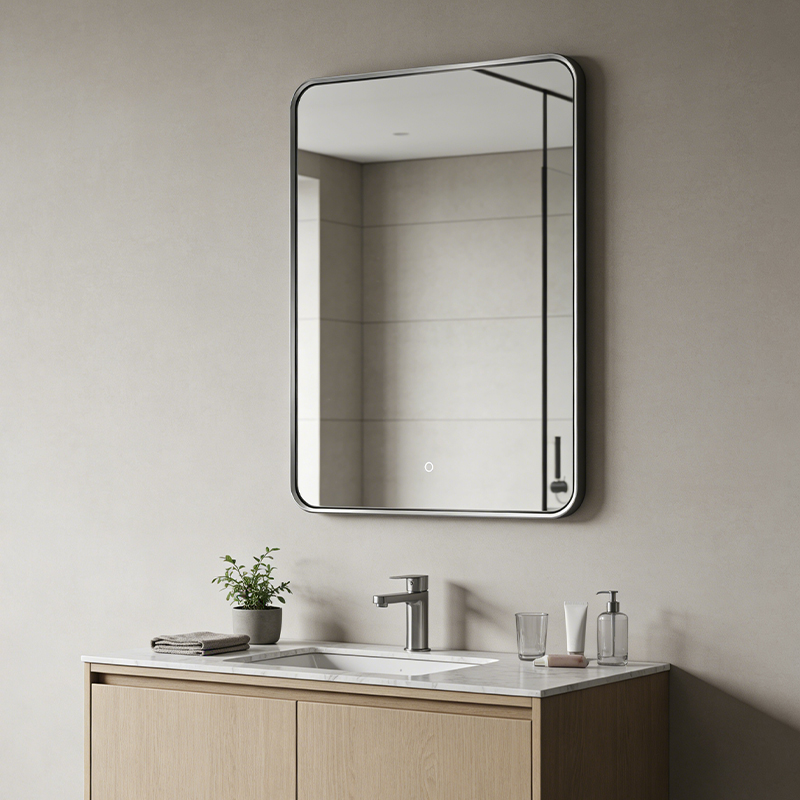 black illuminated mirror