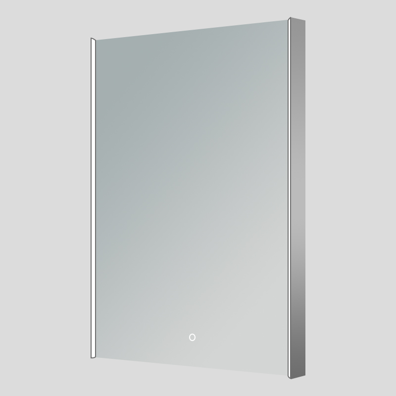 silver illuminated mirror