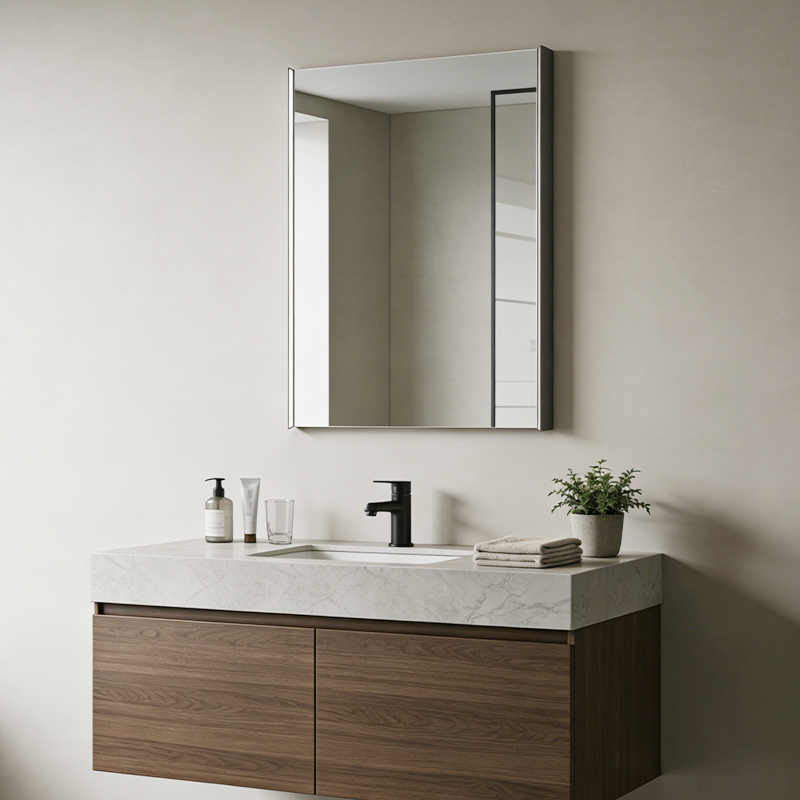 rectangular illuminated mirror
