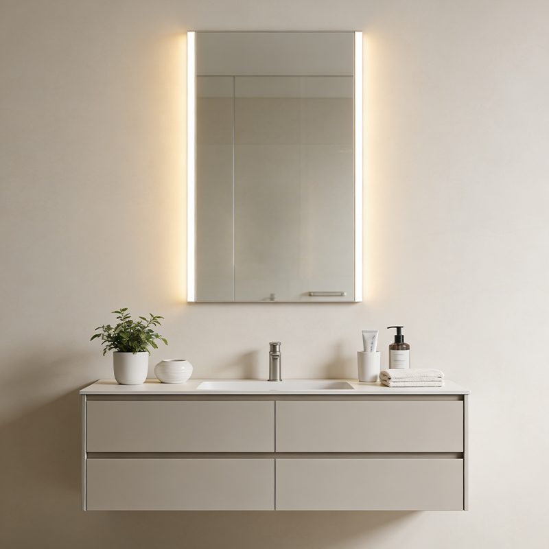  framed led bathroom vanity mirror