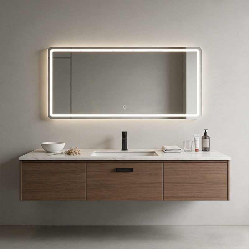 rectangular illuminated mirror