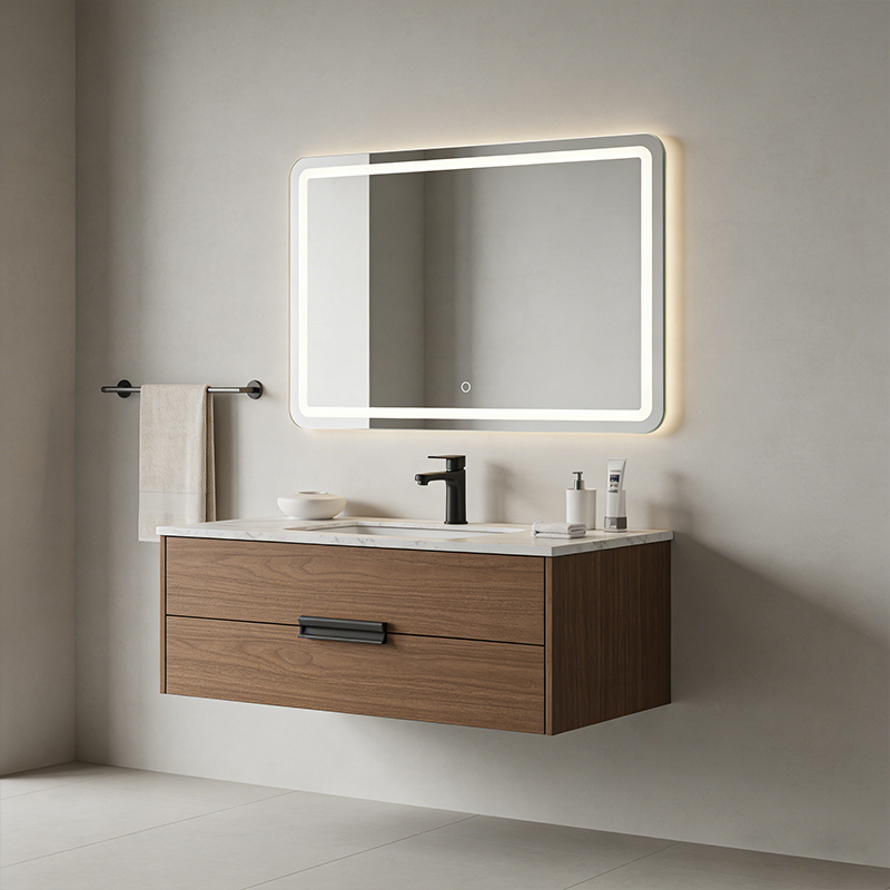 rectangular illuminated mirror