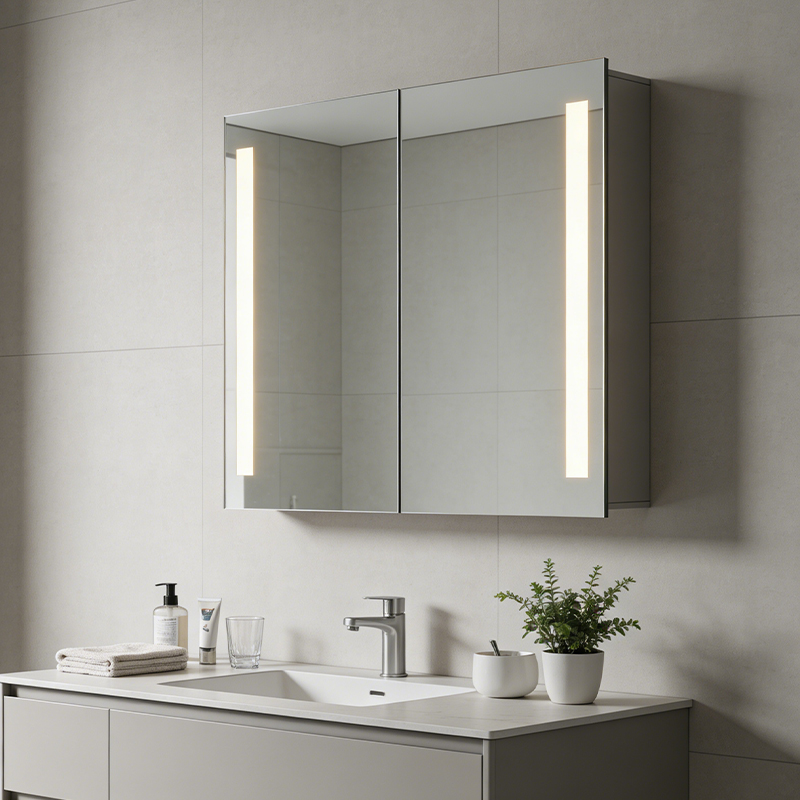medicine cabinet mirror with led lights
