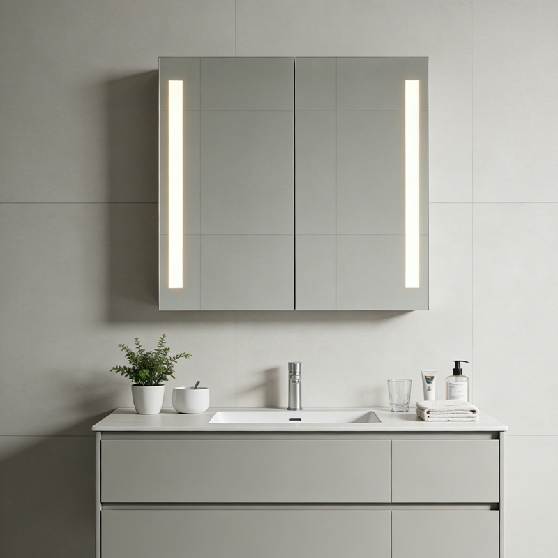 medicine cabinet mirror with led lights