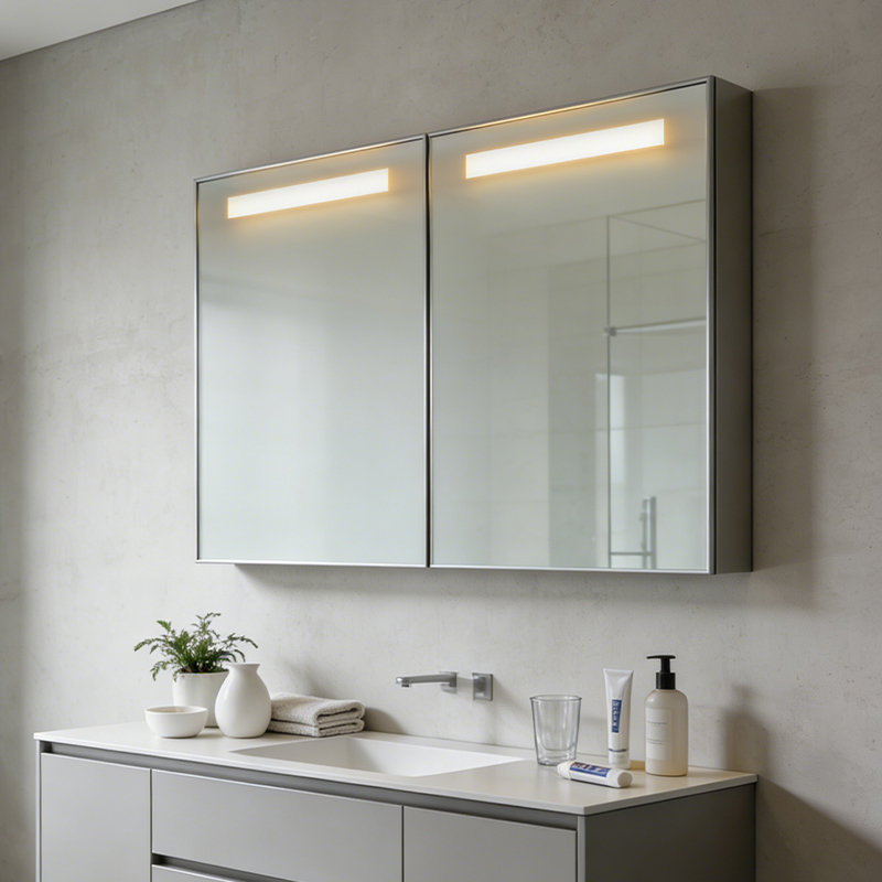 recessed medicine cabinet with led lights