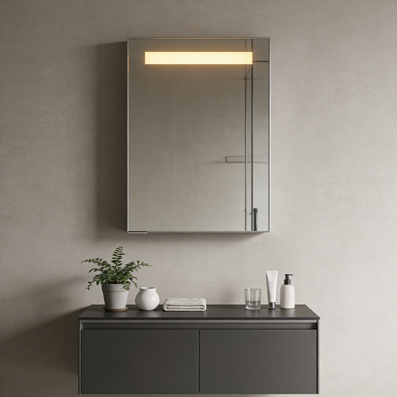 recessed medicine cabinet with led lights