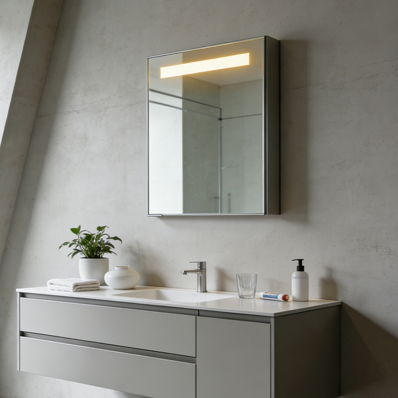 recessed medicine cabinet with led lights