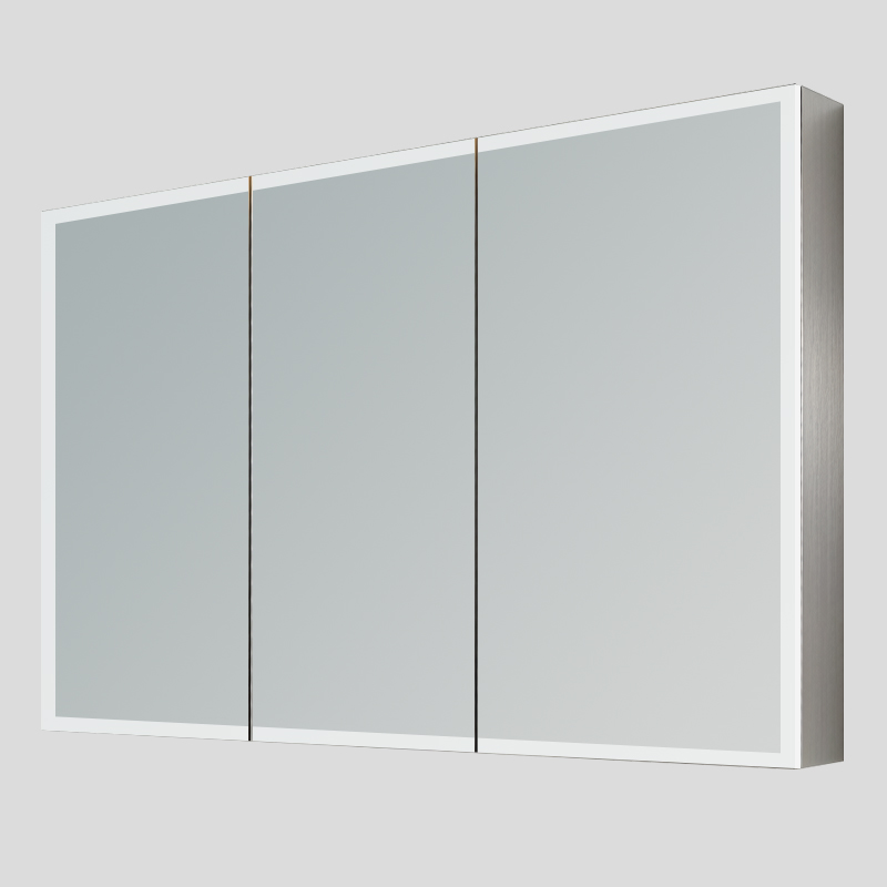 Three-door medicine cabinet with led lighting