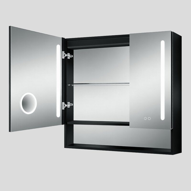 double door medicine cabinet with led