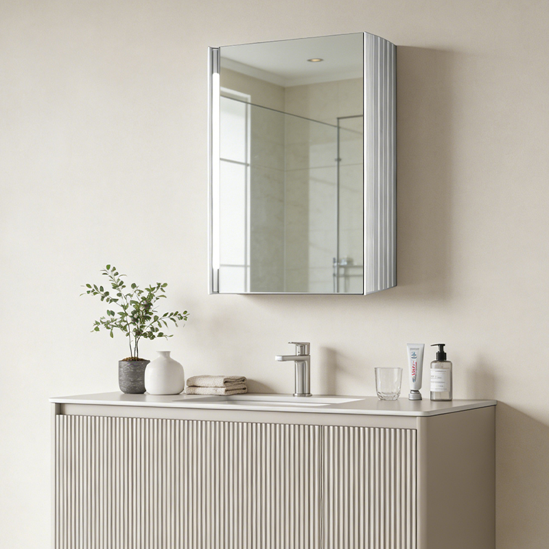 gold medicine cabinet with led lights