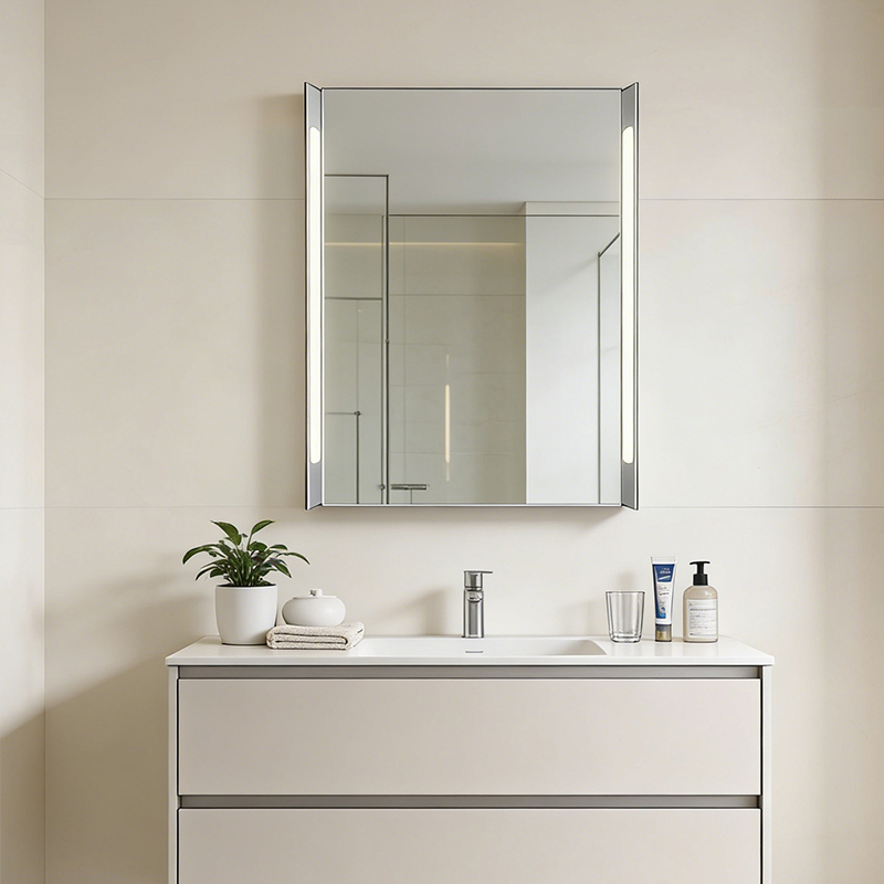 silver medicine cabinet