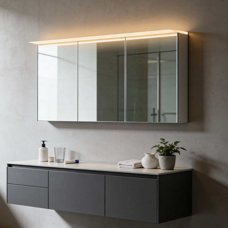 custom recessed medicine cabinet with mirror