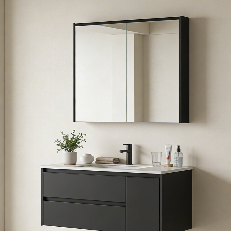 rectangular medicine cabinet with bluetooth