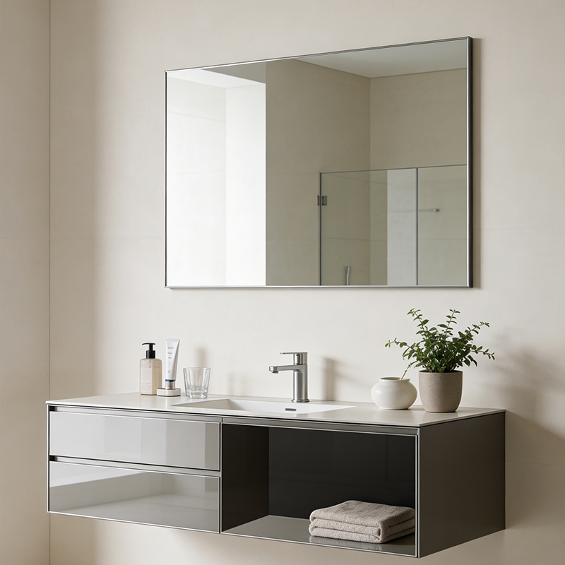 framed daily led backlit mirror with led