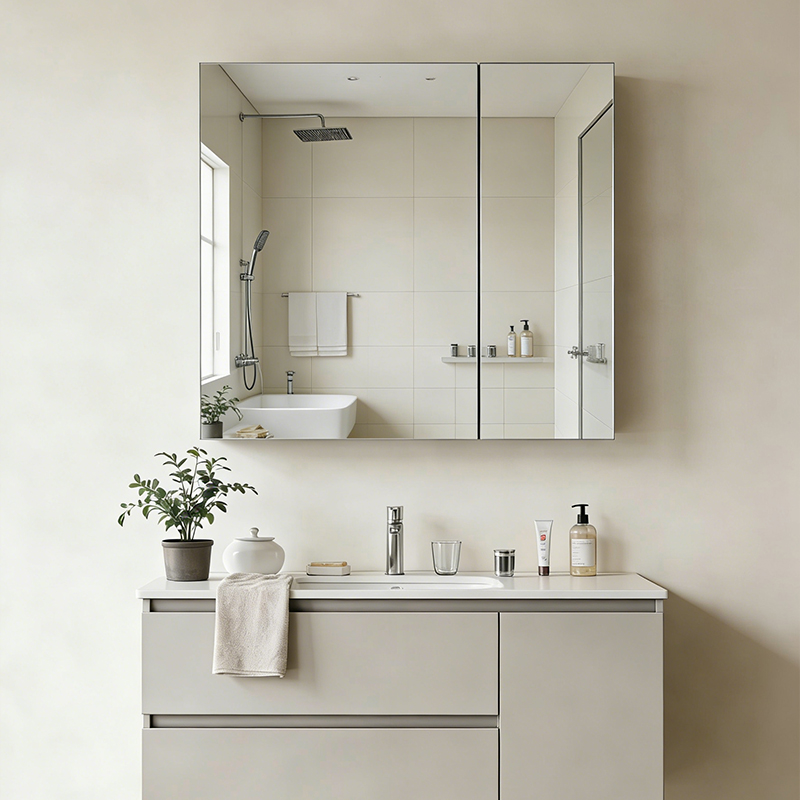 wall-mounted mirror cabinet