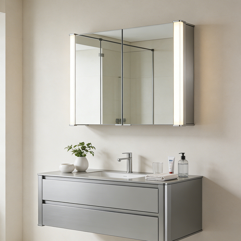 framed mirror cabinet
