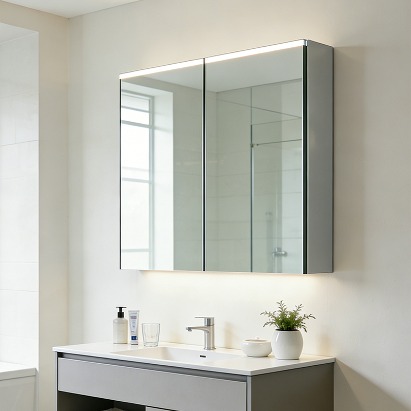 Aluminum mirror cabinet