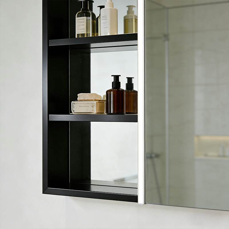 wall-mounted black mirror cabinet china factory