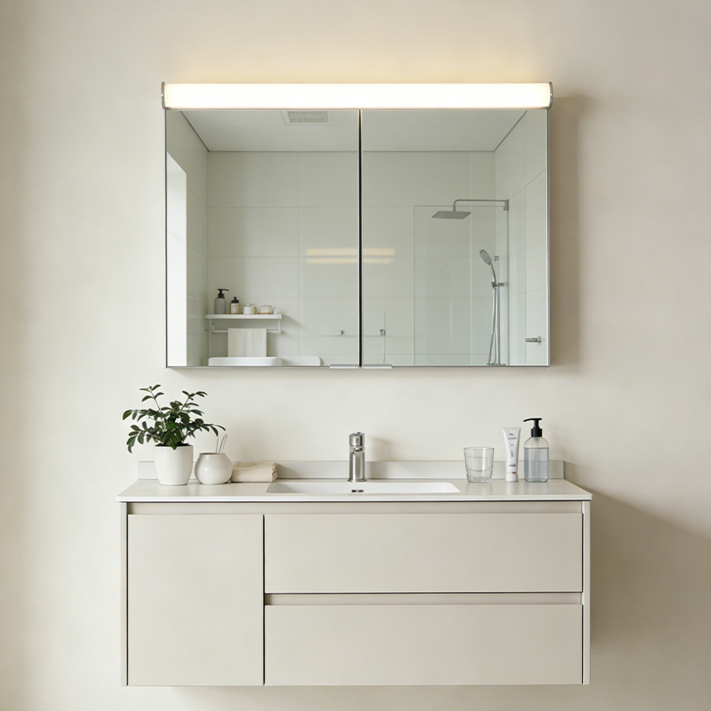lighted mirror medicine cabinet