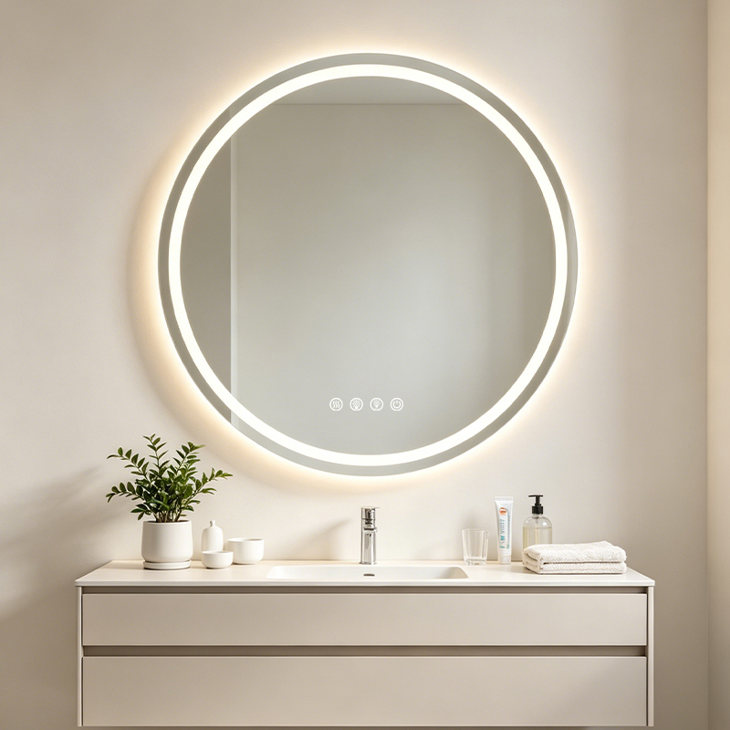 lighted led bathroom mirror