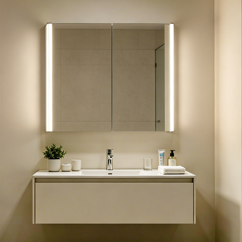 medicine cabinet mirror with led lights