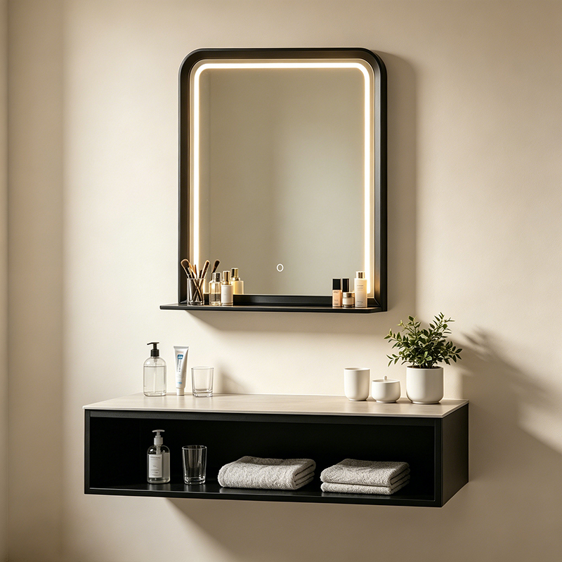 frameless bathroom mirror