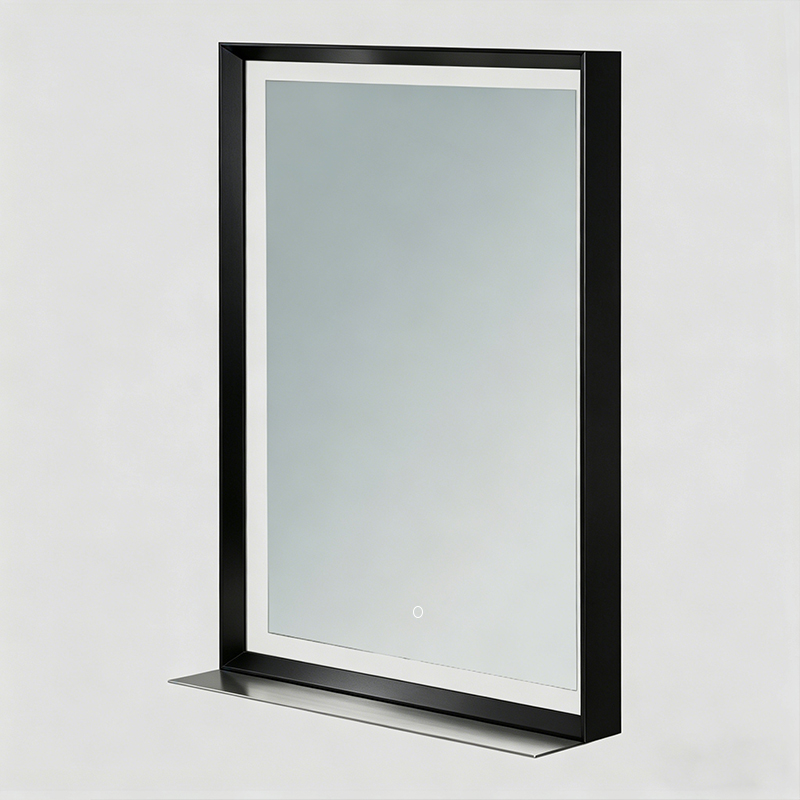Black bathroom mirror